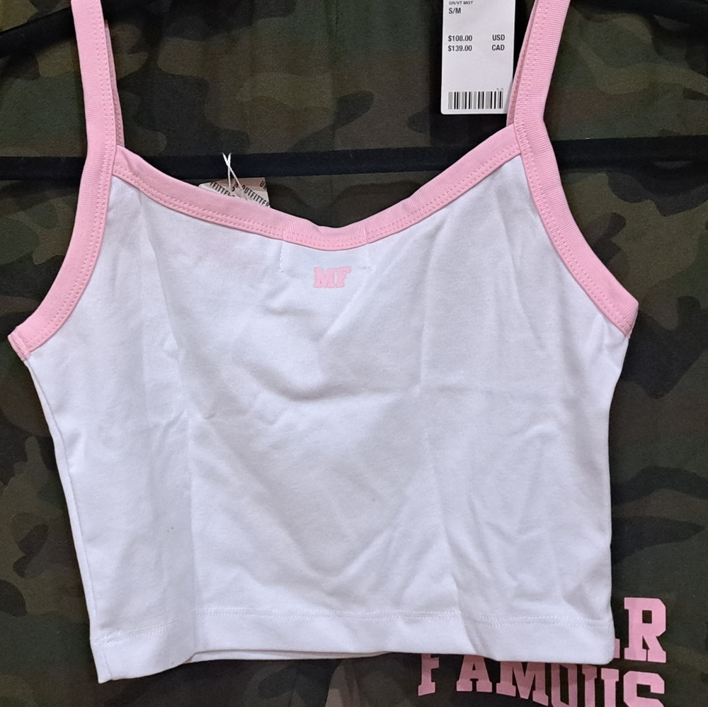 Mayfair Group UO Camo Joggers and Pink Trim Crop Top Set Size S/M NWT $108 &$68 - Picture 8 of 10